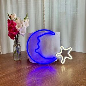 Neon Wall Light Bundle: Cloud + Lightning & Moon + Star